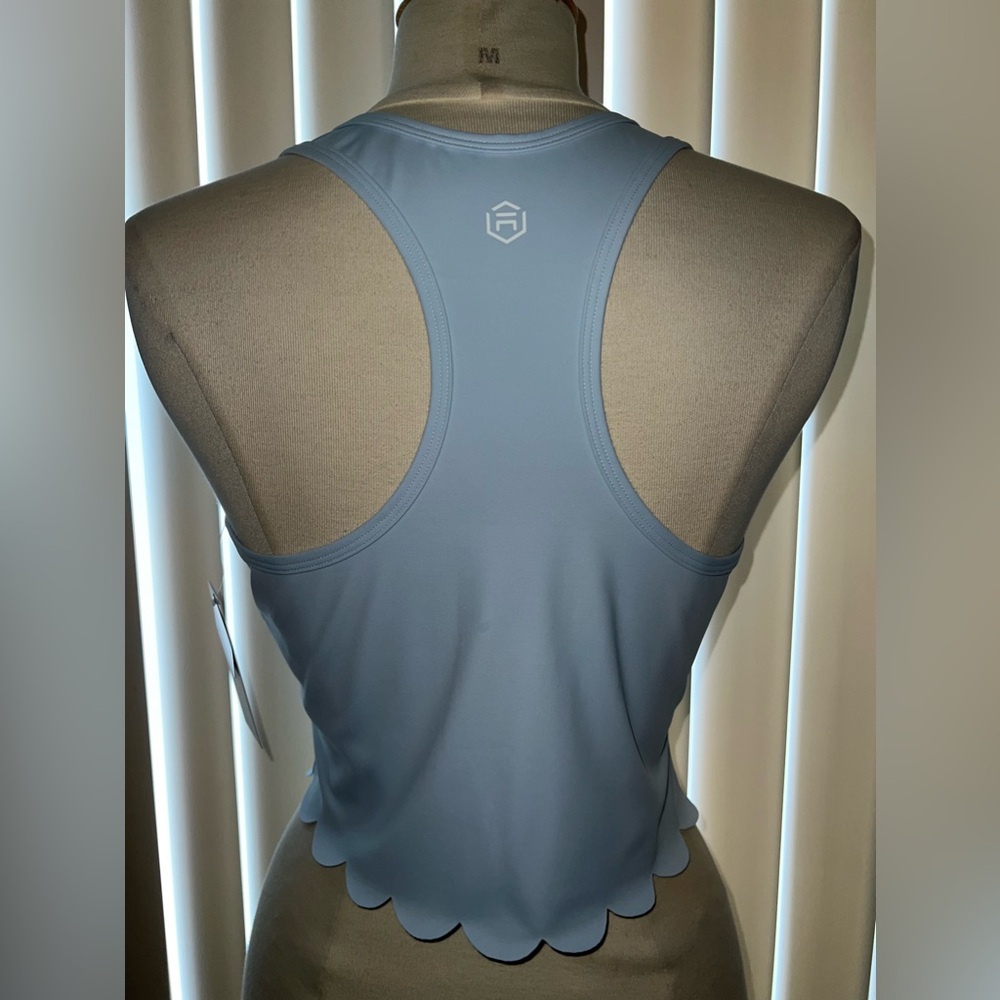 NWT ATTRACO Racerback Crop Top Scalloped Hem XL Quick Dry Anti-microbial